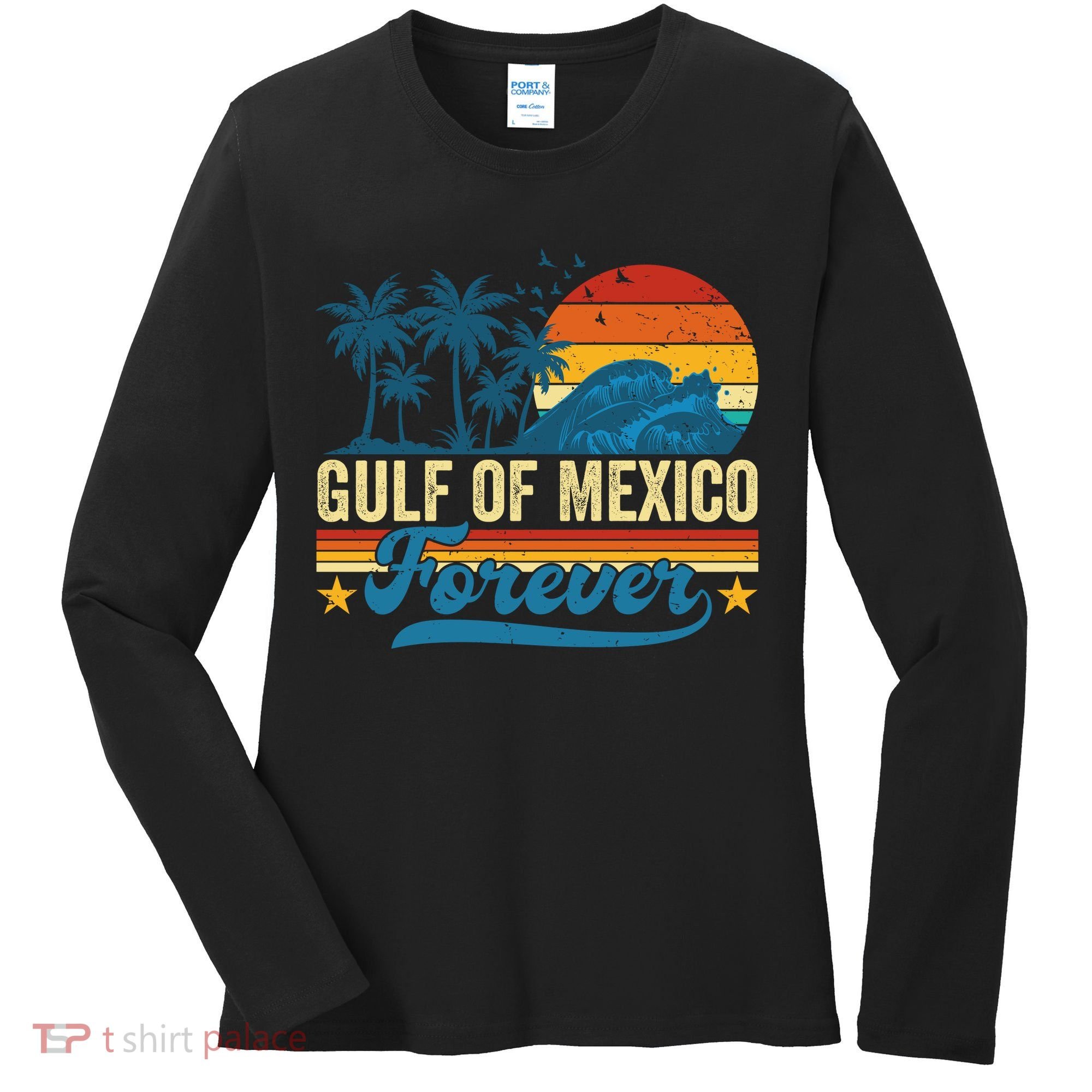 Gulf Of Mexico Forever Palms Beach Summer Holiday Vacation Women's Long Sleeve Shirt