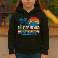 Gulf Of Mexico Forever Palms Beach Summer Holiday Vacation Kids Hoodie thumb 3