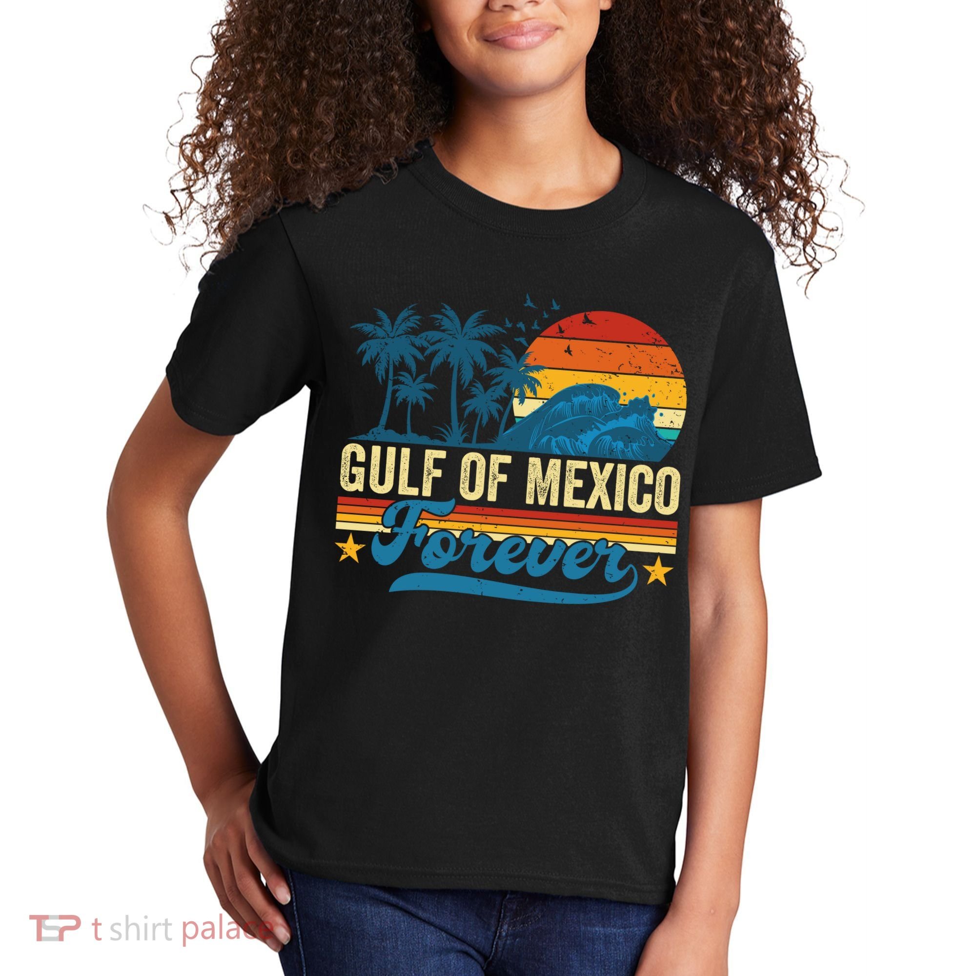 Gulf Of Mexico Forever Palms Beach Summer Holiday Vacation Kids T-Shirt