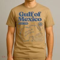 Gulf Of Mexico Est 1550 Golfo De MéXico Historic Map T-Shirt thumb 3