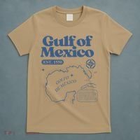 Gulf Of Mexico Est 1550 Golfo De MéXico Historic Map T-Shirt thumb 5