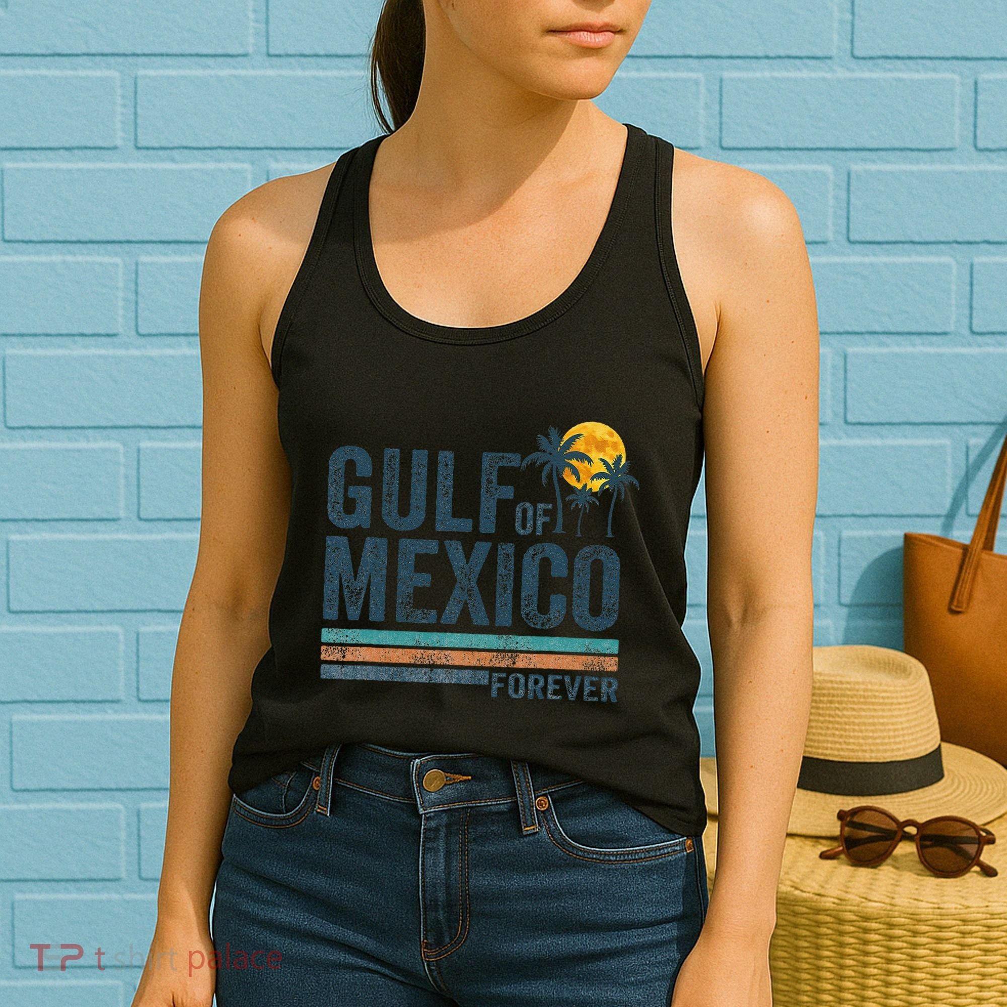 Gulf Of Mexico Forever Retro 70s Sunset Mexican Gulf Women's Tank Top