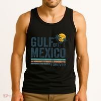Gulf Of Mexico Forever Retro 70s Sunset Mexican Gulf Tank Top thumb 3