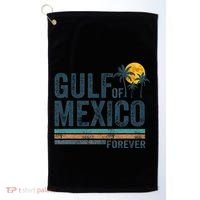 Gulf Of Mexico Forever Retro 70s Sunset Mexican Gulf Golf Towel thumb 0