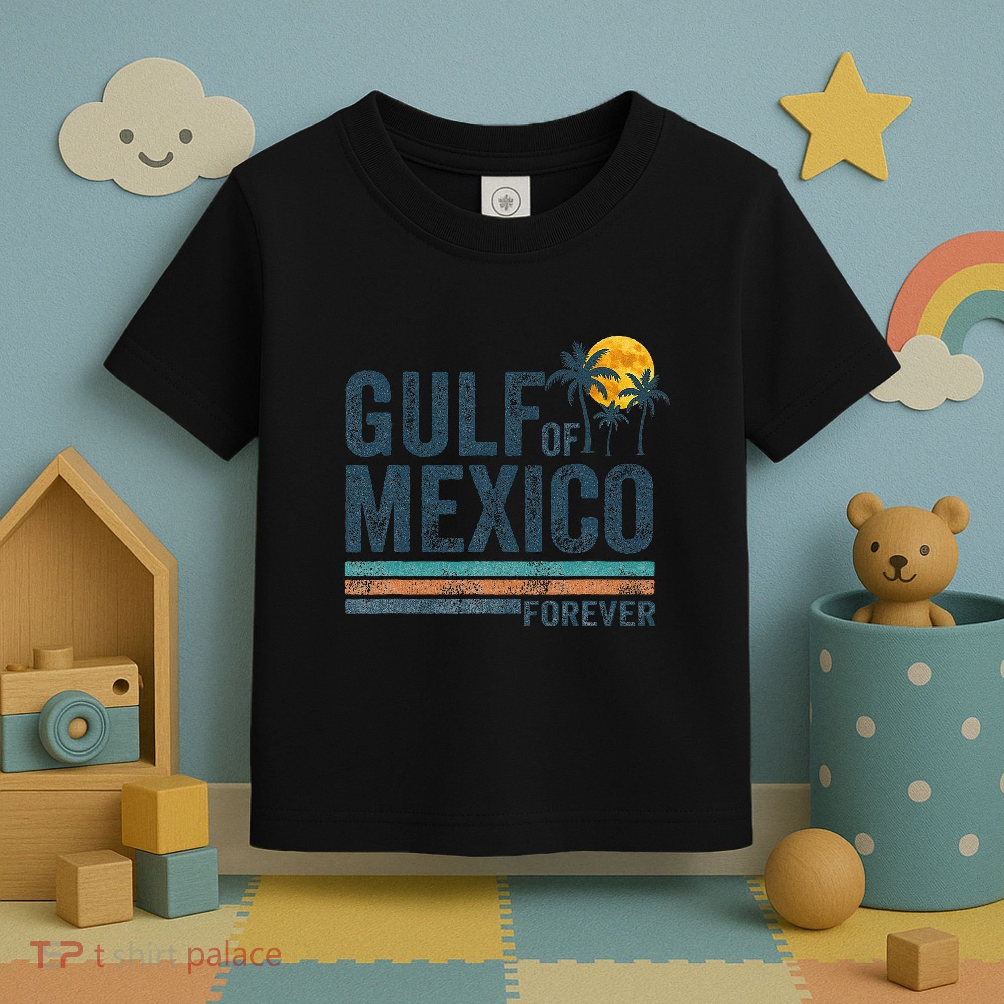 Gulf Of Mexico Forever Retro 70s Sunset Mexican Gulf Toddler T-Shirt