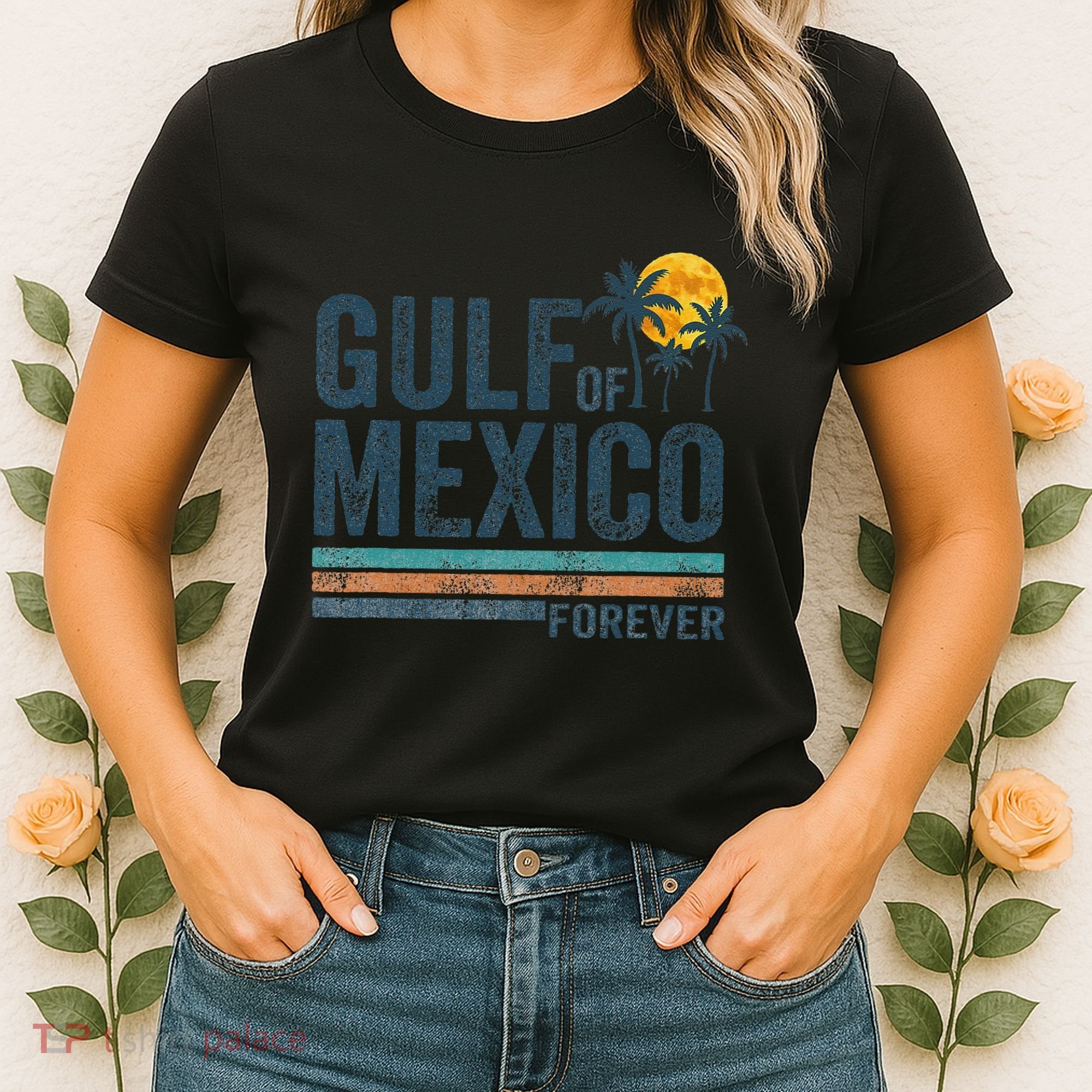 Gulf Of Mexico Forever Retro 70s Sunset Mexican Gulf Women's T-Shirt