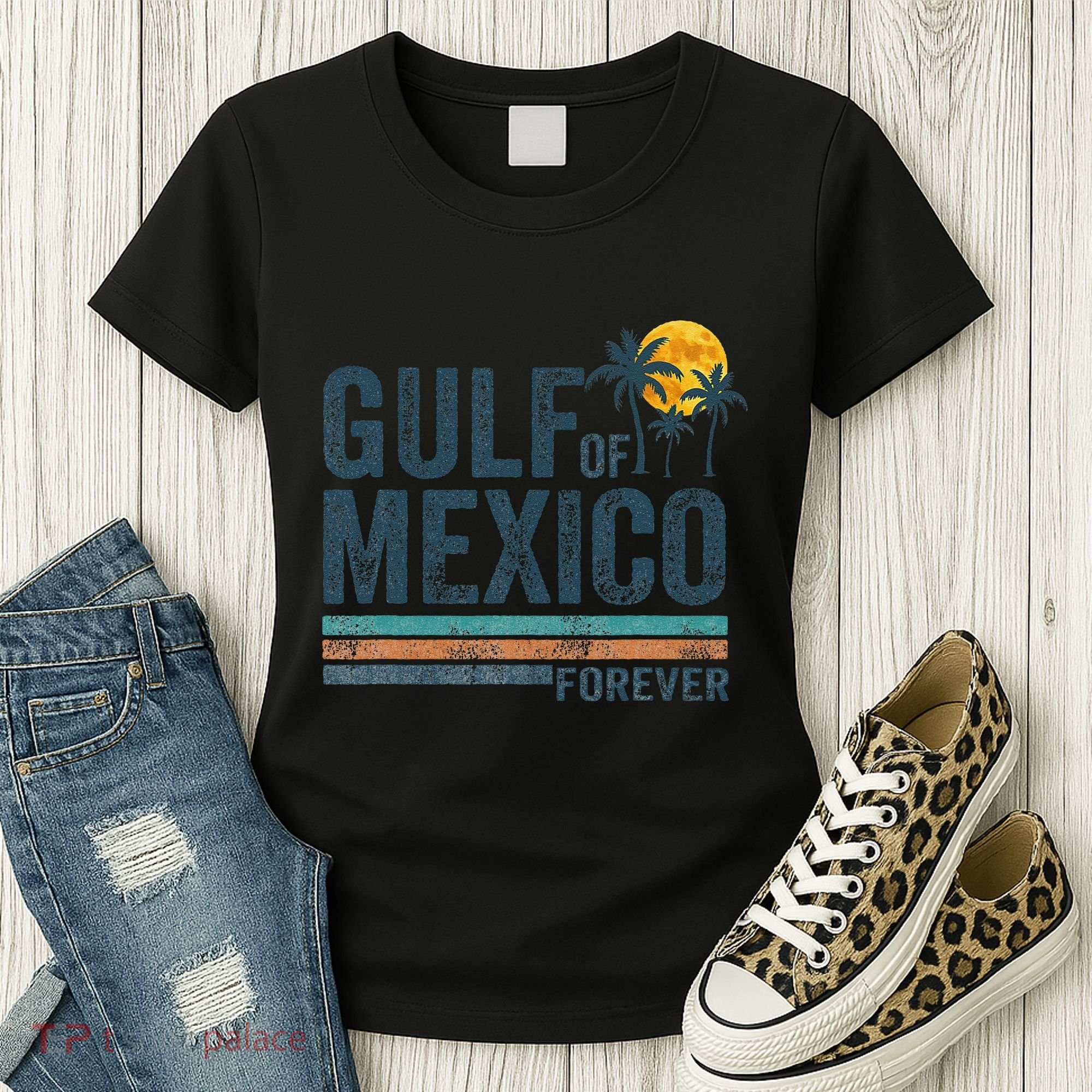 Gulf Of Mexico Forever Retro 70s Sunset Mexican Gulf Women's T-Shirt