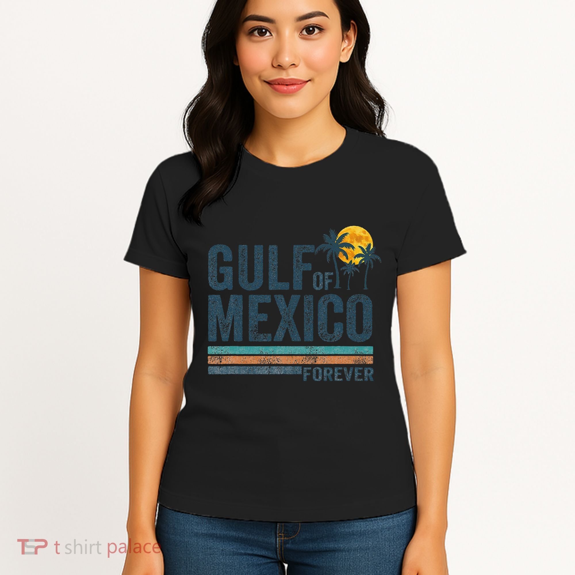 Gulf Of Mexico Forever Retro 70s Sunset Mexican Gulf Women's T-Shirt