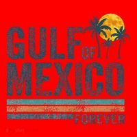 Gulf Of Mexico Forever Retro 70s Sunset Mexican Gulf Santa Hat thumb 1