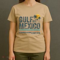 Gulf Of Mexico Forever Retro 70s Sunset Mexican Gulf T-Shirt thumb 4