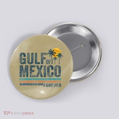 Gulf Of Mexico Forever Retro 70s Sunset Mexican Gulf Button