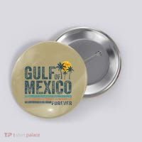 Gulf Of Mexico Forever Retro 70s Sunset Mexican Gulf Button thumb 0