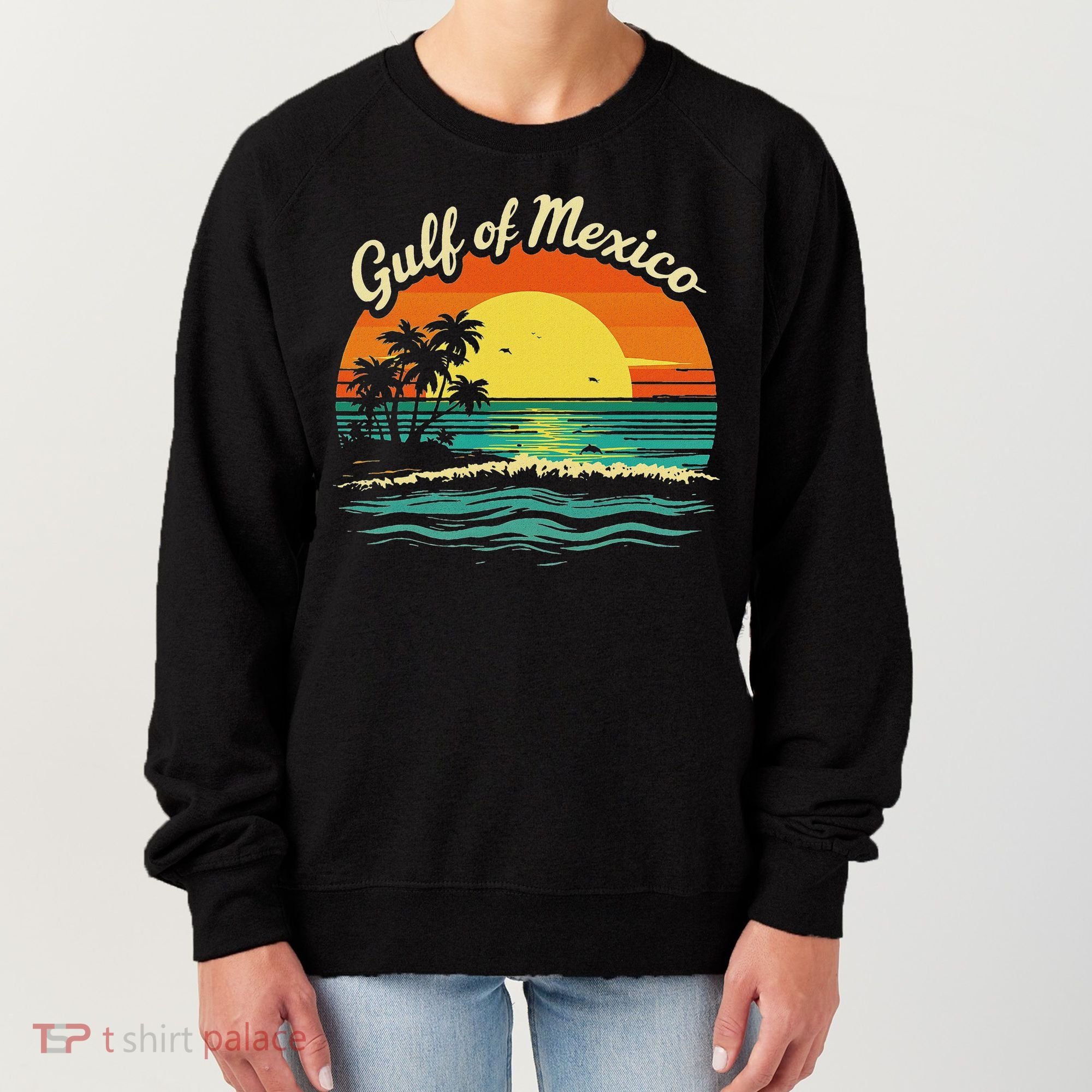 Gulf Of Mexico Beach Palms Summer Vacation Women's Sweatshirt