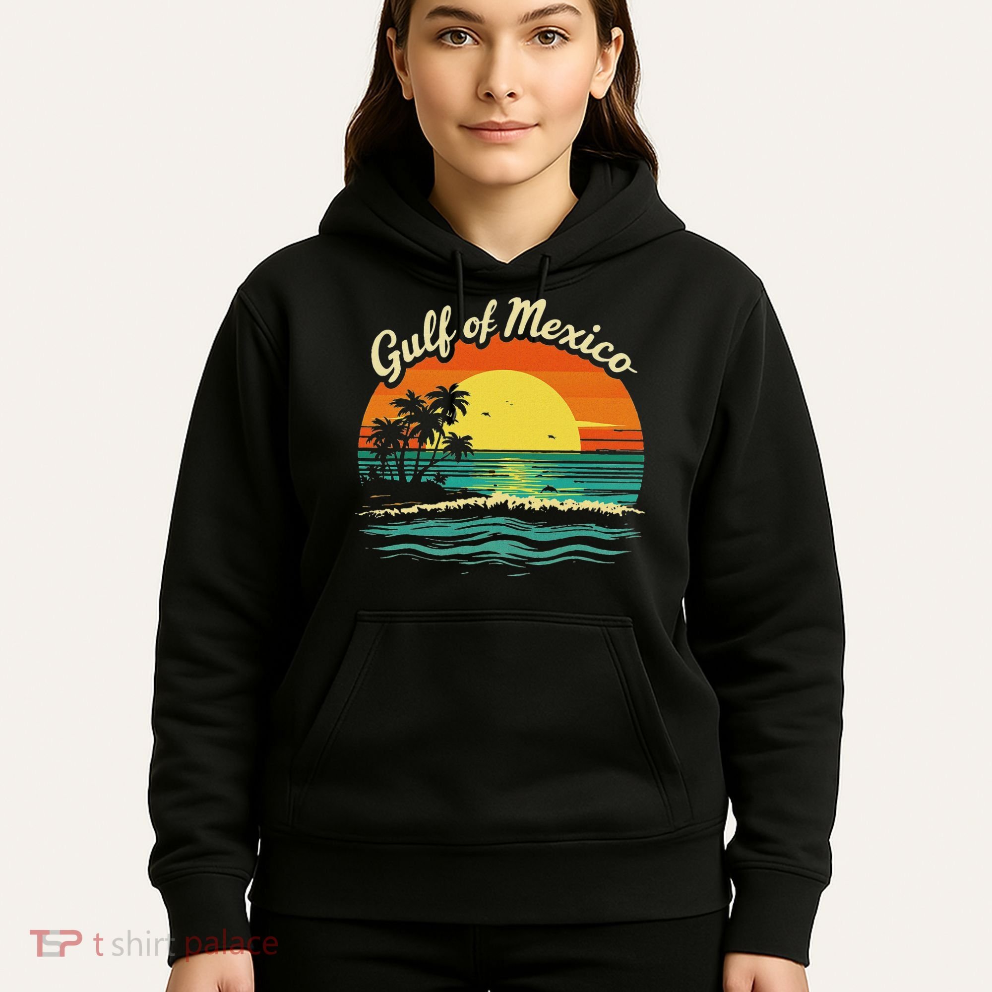 Gulf Of Mexico Beach Palms Summer Vacation Hoodie