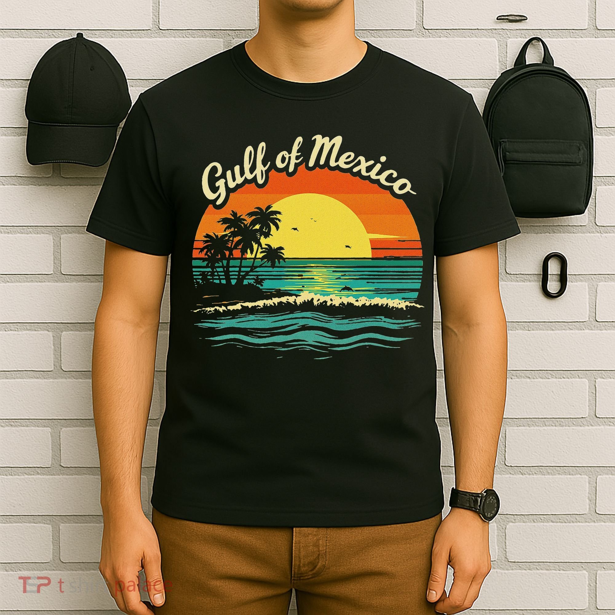 Gulf Of Mexico Beach Palms Summer Vacation T-Shirt