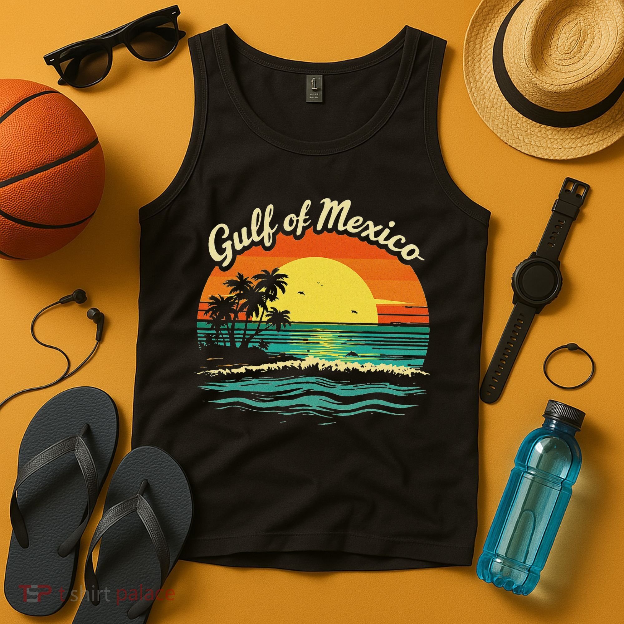 Gulf Of Mexico Beach Palms Summer Vacation Tank Top