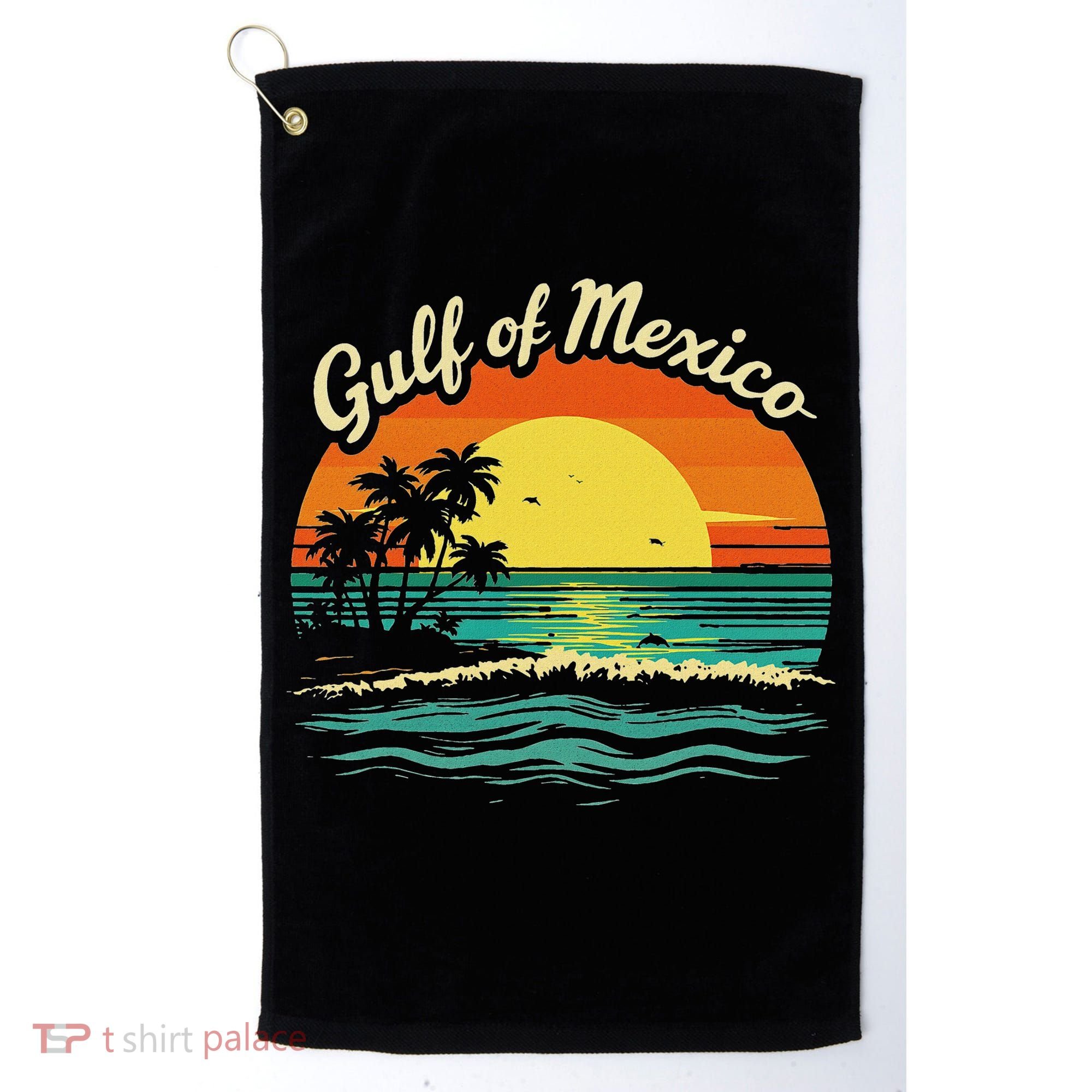 Gulf Of Mexico Beach Palms Summer Vacation Golf Towel