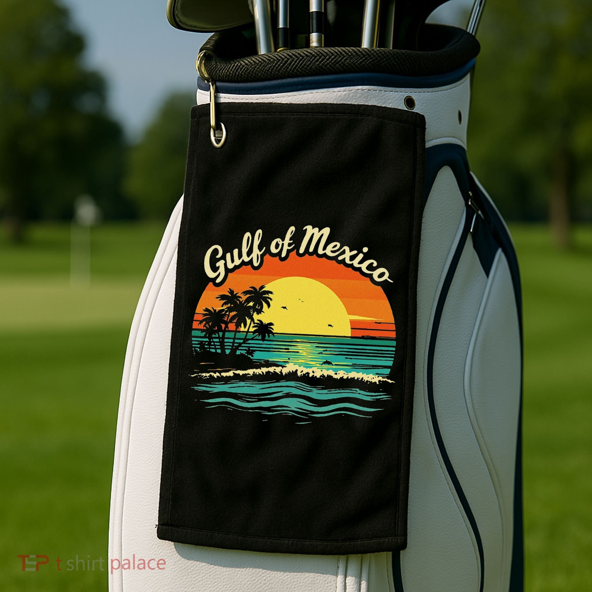 Gulf Of Mexico Beach Palms Summer Vacation Golf Towel