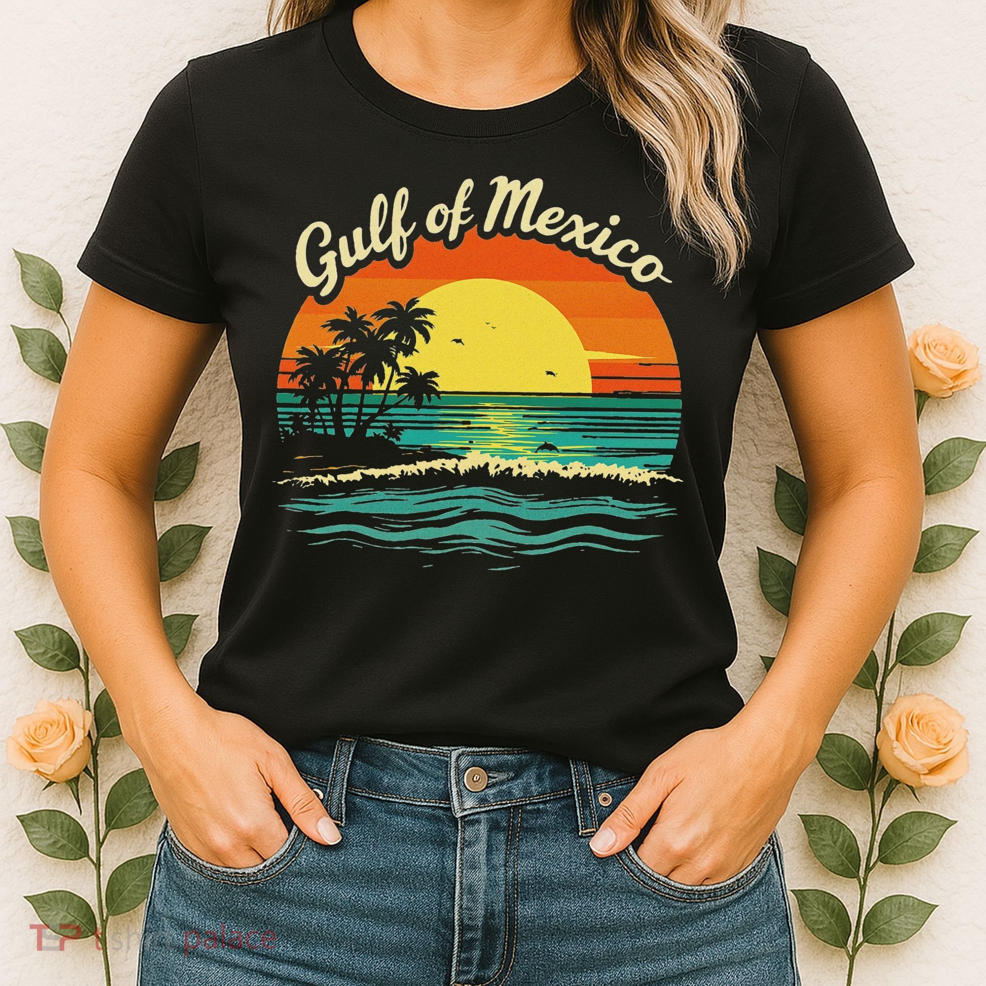 Gulf Of Mexico Beach Palms Summer Vacation Women's T-Shirt