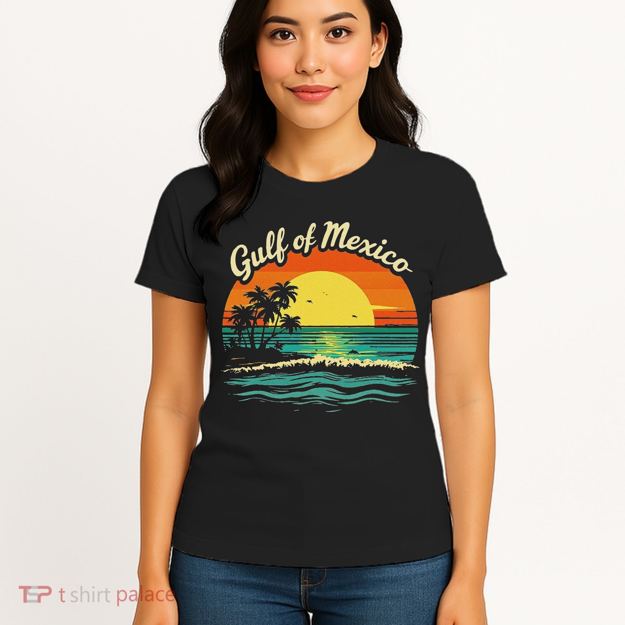 Gulf Of Mexico Beach Palms Summer Vacation Women's T-Shirt
