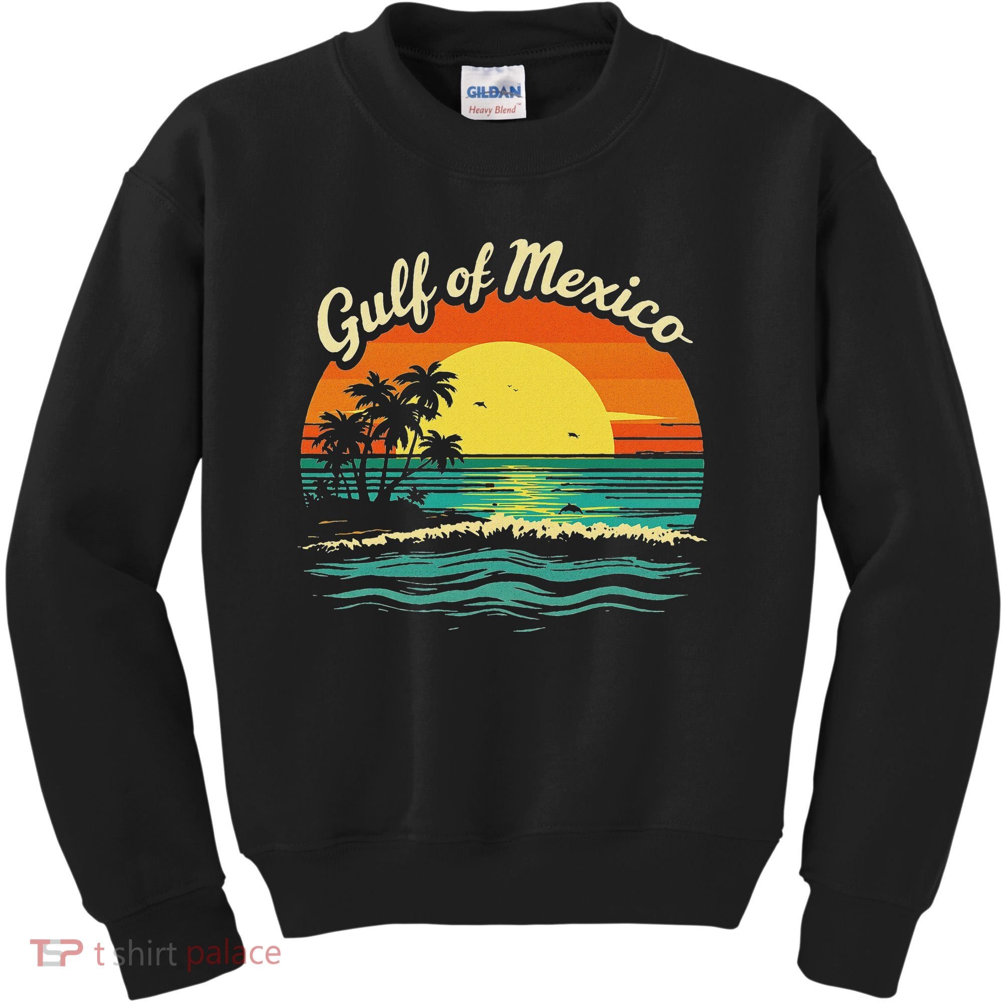 Gulf Of Mexico Beach Palms Summer Vacation Kids Sweatshirt