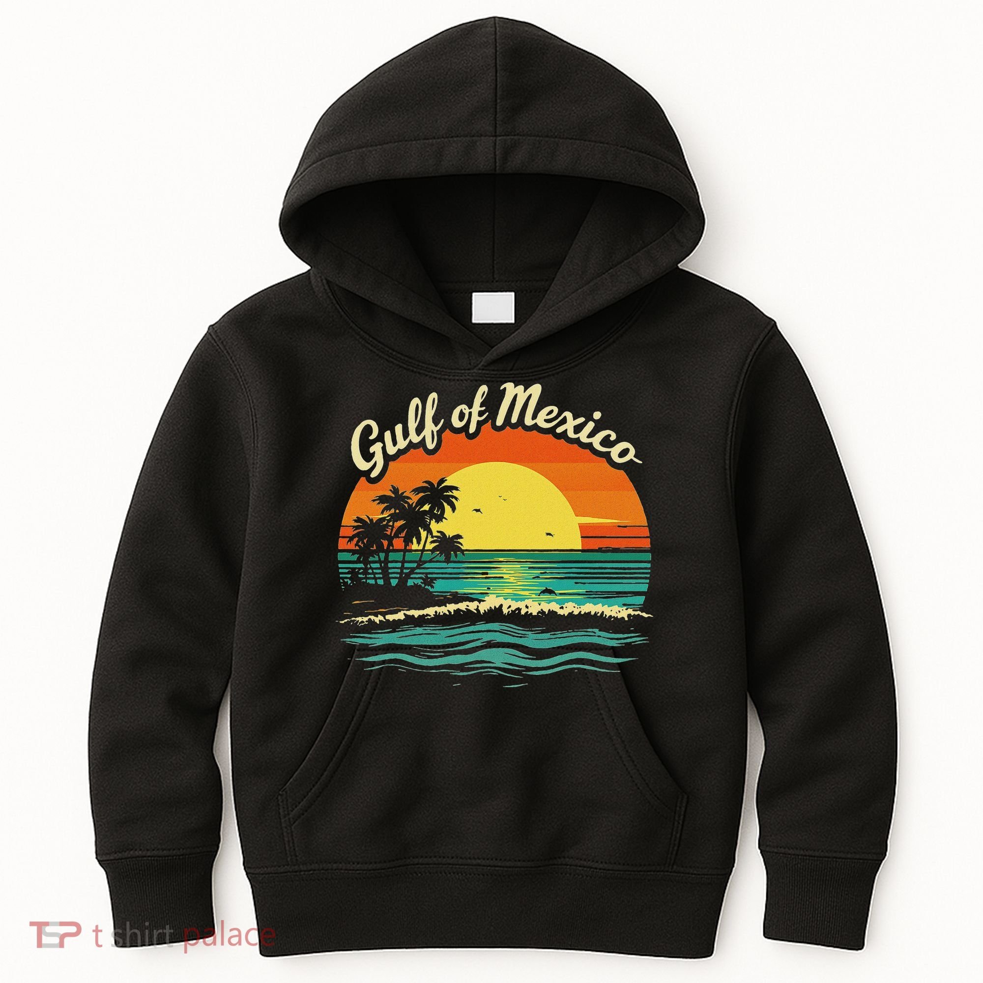 Gulf Of Mexico Beach Palms Summer Vacation Kids Hoodie