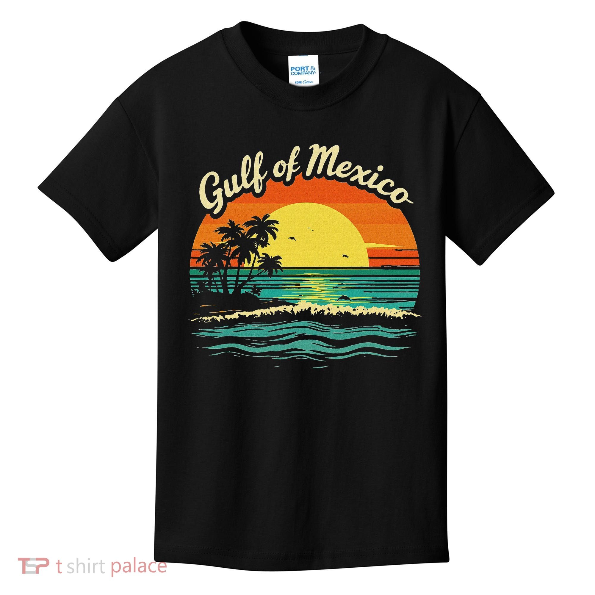 Gulf Of Mexico Beach Palms Summer Vacation Kids T-Shirt