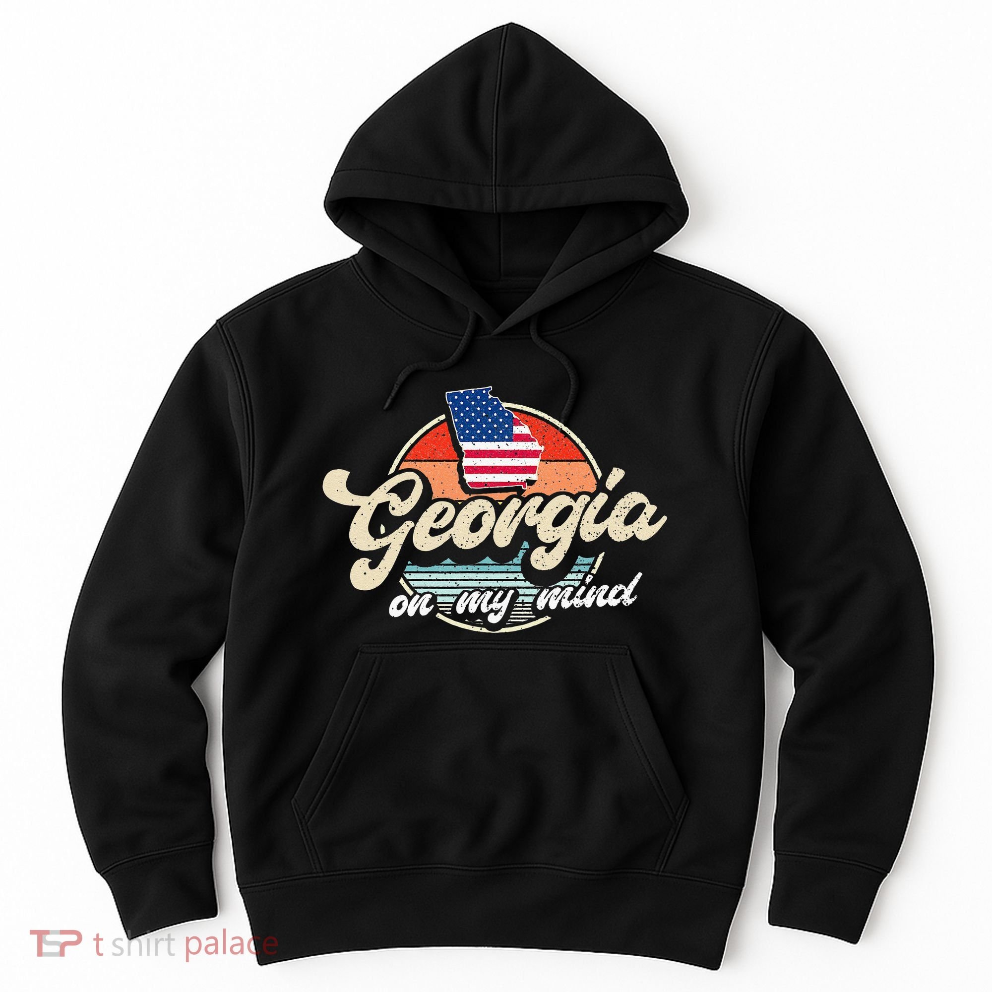 Georgia On My Mind The Peach State Retro USA Proud Georgian Hoodie