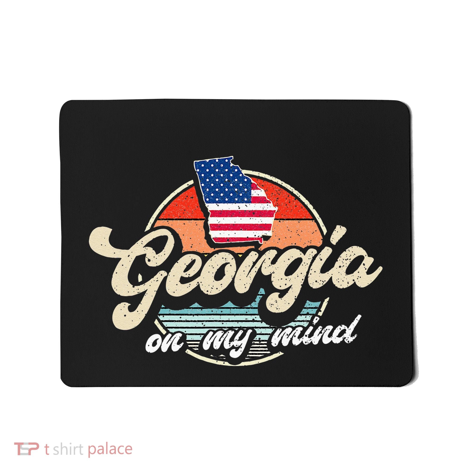 Georgia On My Mind The Peach State Retro USA Proud Georgian Mousepad