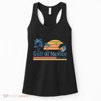 Gulf Of Mexico Beach Vibes Palm Trees Ocean Wave Retro Women's Tank Top thumb 0