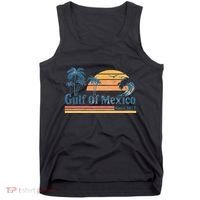 Gulf Of Mexico Beach Vibes Palm Trees Ocean Wave Retro Tank Top thumb 0
