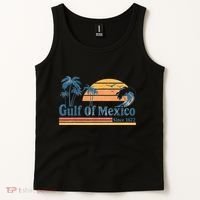 Gulf Of Mexico Beach Vibes Palm Trees Ocean Wave Retro Tank Top thumb 2