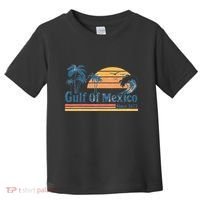 Gulf Of Mexico Beach Vibes Palm Trees Ocean Wave Retro Toddler T-Shirt thumb 0