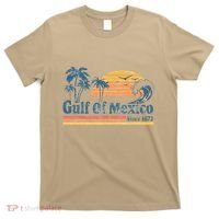 Gulf Of Mexico Beach Vibes Palm Trees Ocean Wave Retro T-Shirt thumb 0