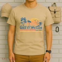 Gulf Of Mexico Beach Vibes Palm Trees Ocean Wave Retro T-Shirt thumb 6