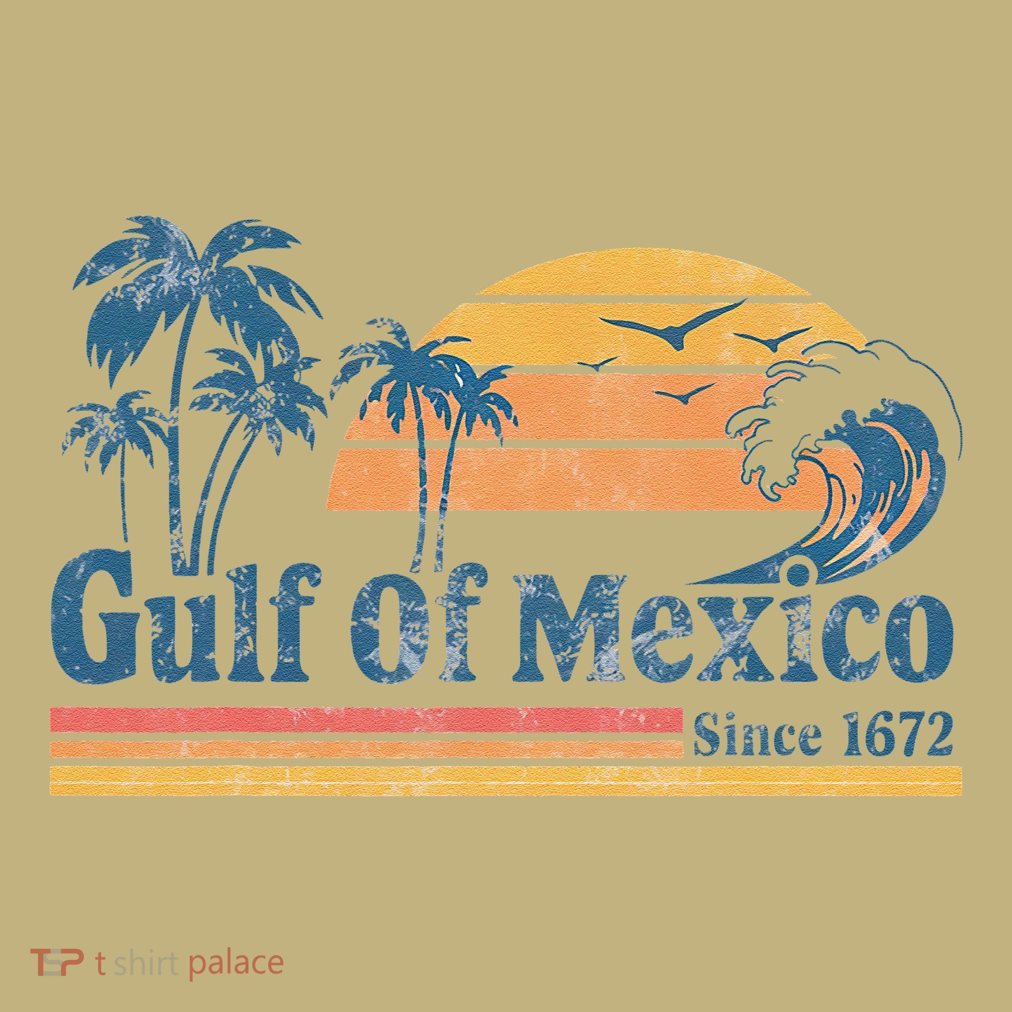 Gulf Of Mexico Beach Vibes Palm Trees Ocean Wave Retro T-Shirt