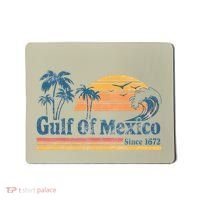 Gulf Of Mexico Beach Vibes Palm Trees Ocean Wave Retro Mousepad thumb 0