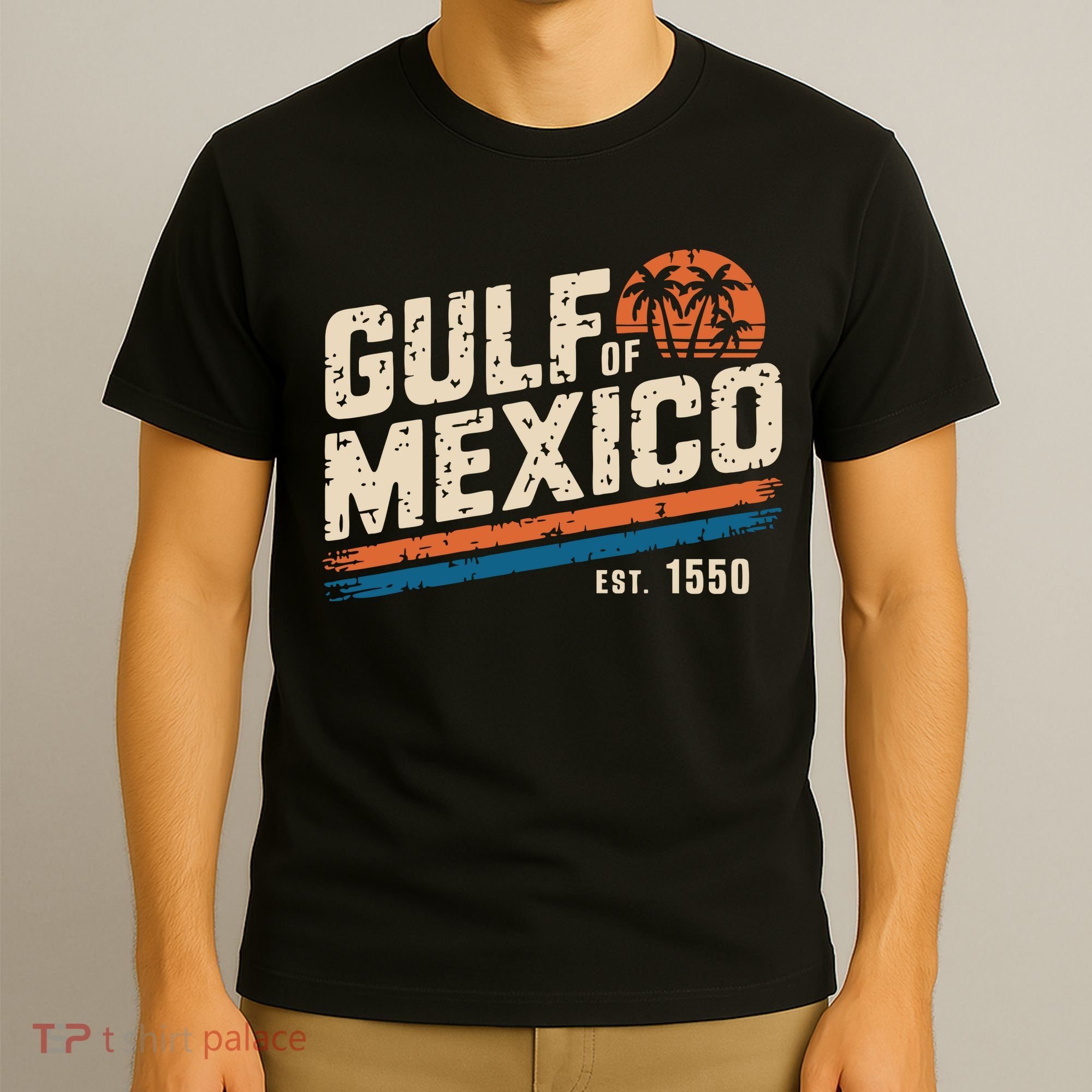 Gulf Of Mexico Est 1550 Retro Vintage Beach T-Shirt