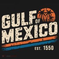 Gulf Of Mexico Est 1550 Retro Vintage Beach T-Shirt thumb 7