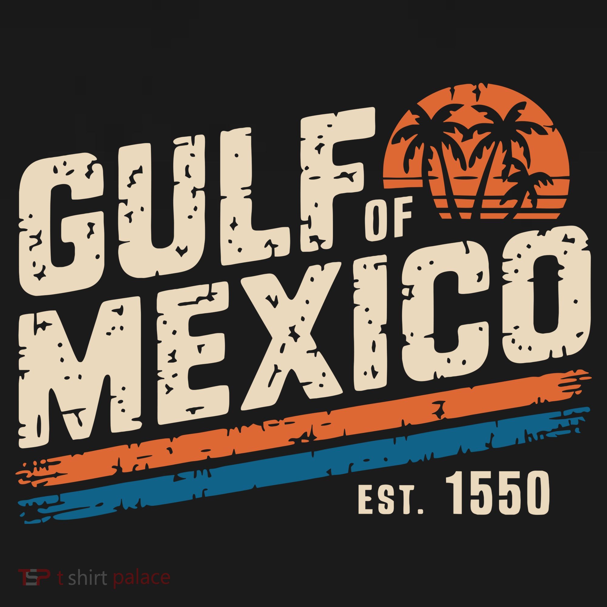 Gulf Of Mexico Est 1550 Retro Vintage Beach T-Shirt