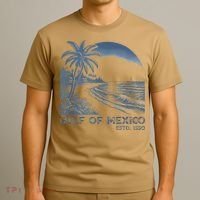 Gulf Of Mexico Est 1550 Retro Vintage Beach T-Shirt thumb 3