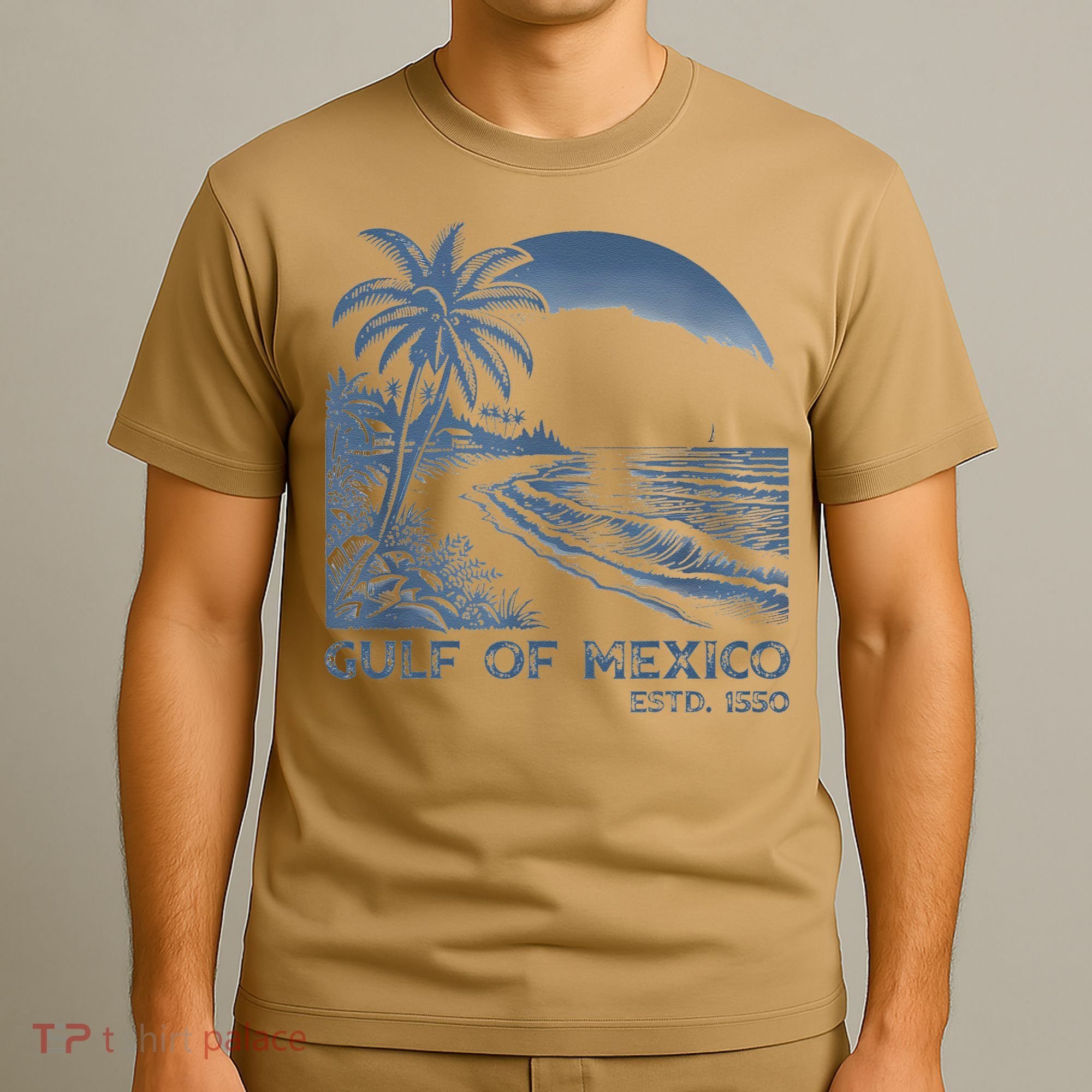 Gulf Of Mexico Est 1550 Retro Vintage Beach T-Shirt