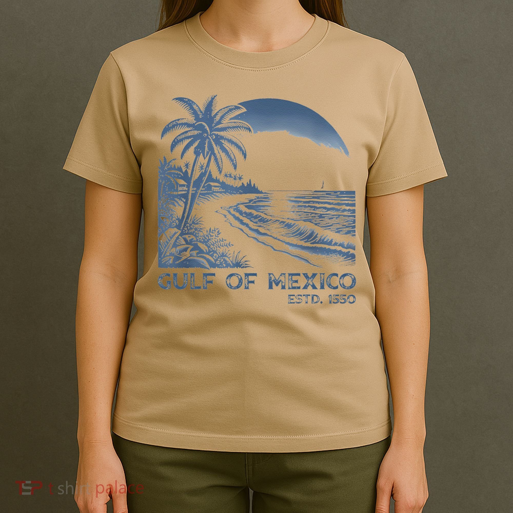 Gulf Of Mexico Est 1550 Retro Vintage Beach T-Shirt