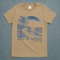 Gulf Of Mexico Est 1550 Retro Vintage Beach T-Shirt thumb 5