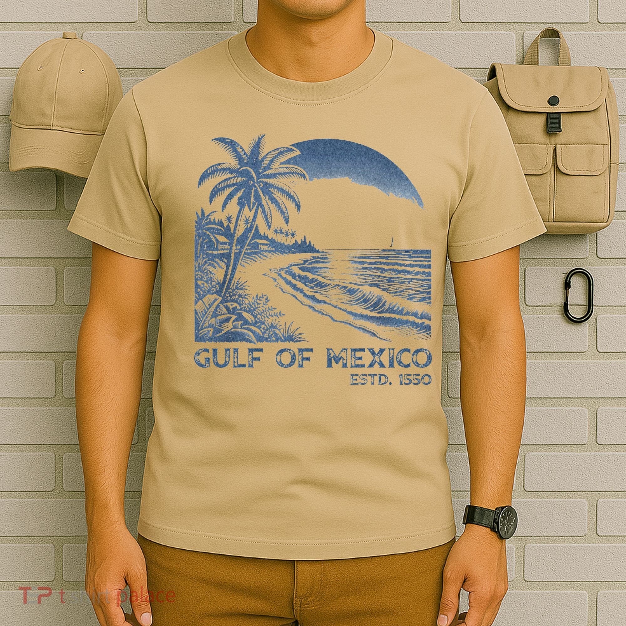 Gulf Of Mexico Est 1550 Retro Vintage Beach T-Shirt