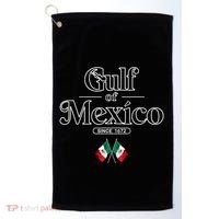 Gulf Of Mexico Since 1672 Mexican Flag Golf Towel thumb 0