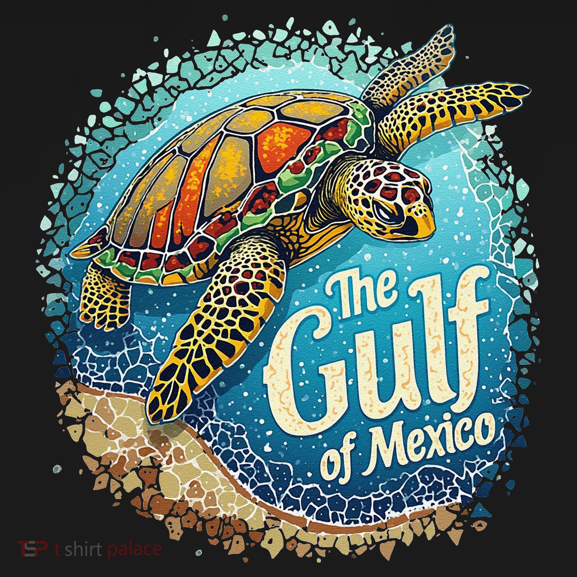 Gulf Of Mexico Turtle USA-Made Doggie Bandana
