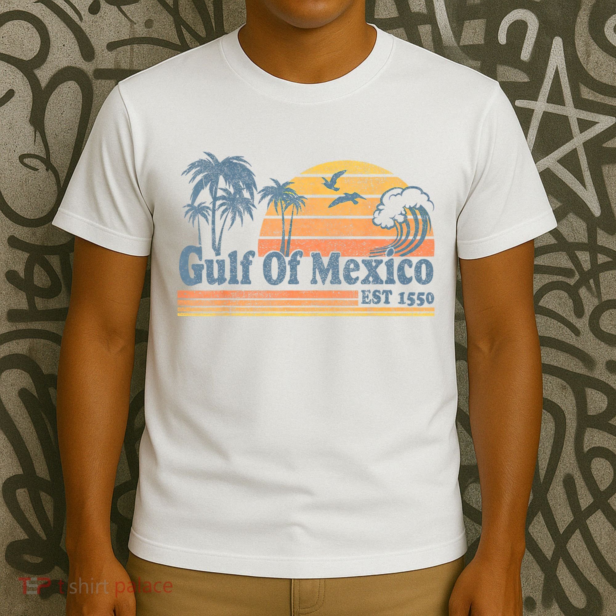 Gulf Of Mexico Est 1550 Retro Vintage Beach Gulf Of Mexico T-Shirt