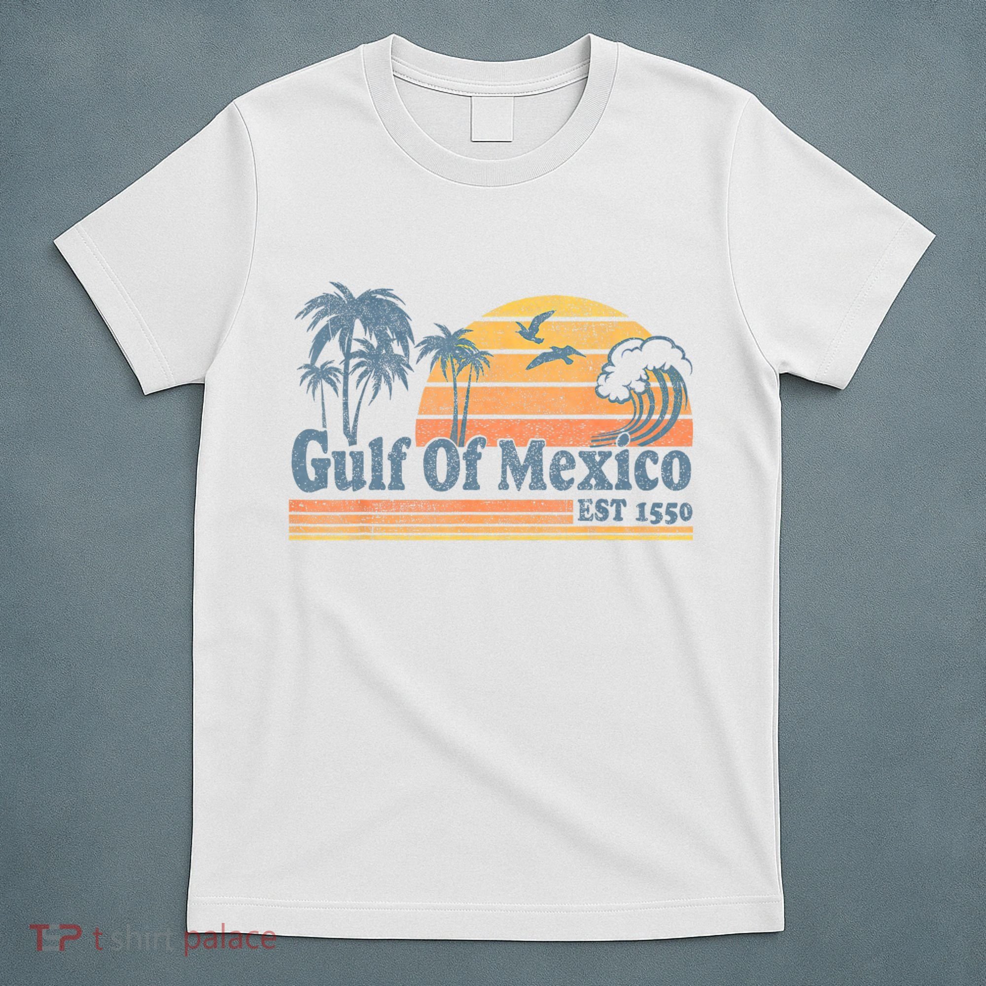 Gulf Of Mexico Est 1550 Retro Vintage Beach Gulf Of Mexico T-Shirt