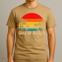 Gulf Of Mexico Est 1550 Retro Vintage Beach T-Shirt thumb 3